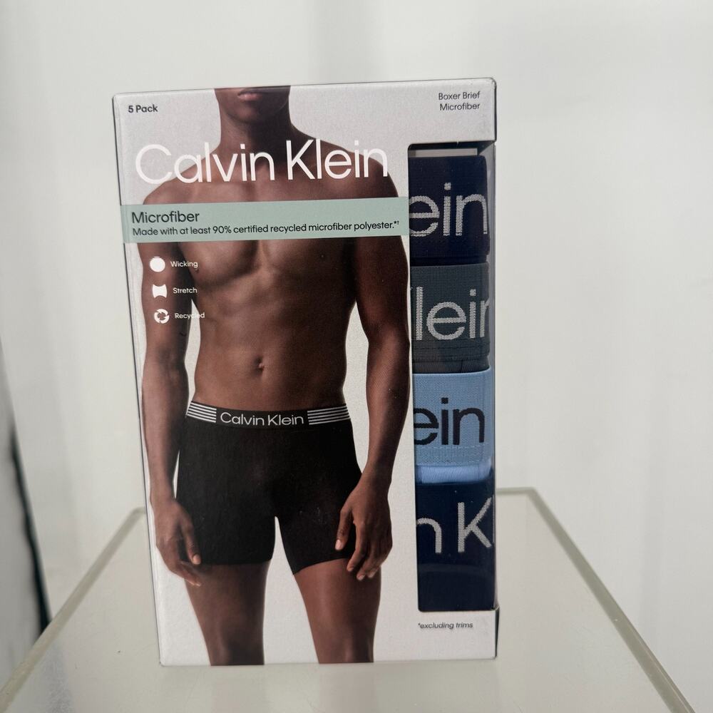 Calvin Klein Iron Flex Boxer Briefs Mens M Multicolor 5pc Microfiber